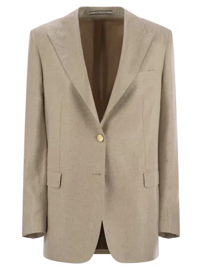 TAGLIATORE TWO-BUTTON SILK JACKET