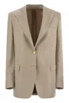 Tagliatore Women's Two-button Silk Jacket In Beige