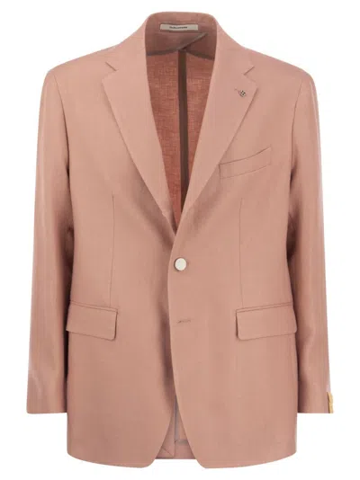 Tagliatore Two-button Wool Jacket In Pink