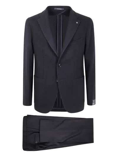 Tagliatore Two-button Wool Suit In Black