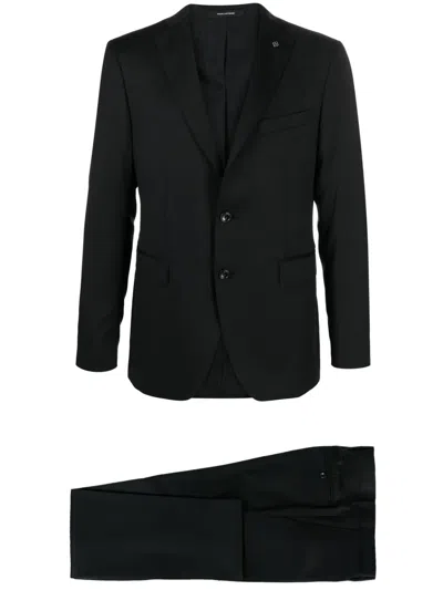 Tagliatore Virgin Wool Tuxedo With Vest In Black