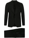 Tagliatore Single-breasted Black Suit With Notched Lapels