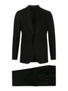Tagliatore Single-breasted Black Suit With Notched Lapels In Black