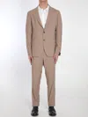 Tagliatore Men Two-piece Suit In Wool And Silk Blend In Beige