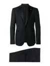 Tagliatore Tailored Black Virgin Wool Suit Set In Black