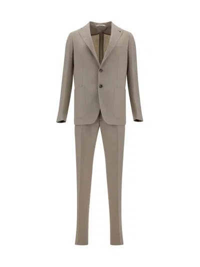Tagliatore Two Piece Tailored Suit In Brown