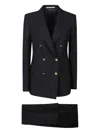 Tagliatore Two-piece Tailored Suit With Double-breasted Blazer In Black
