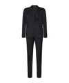 Tagliatore Blue Virgin Wool Tuxedo Suit In Black