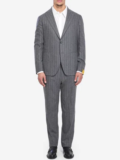 Tagliatore Twopiece Flannel Suit In Metallic
