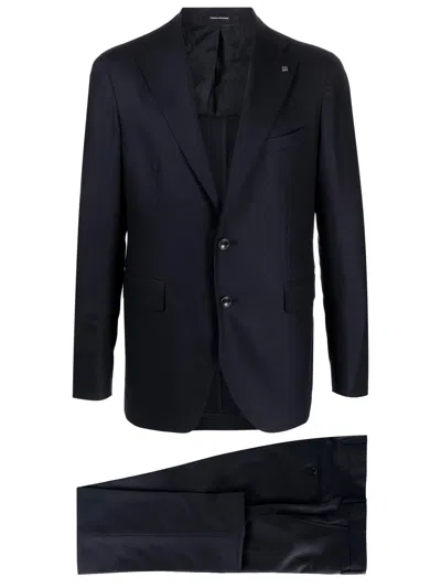 Tagliatore Twopiece Suit In Virgin Wool In Blue