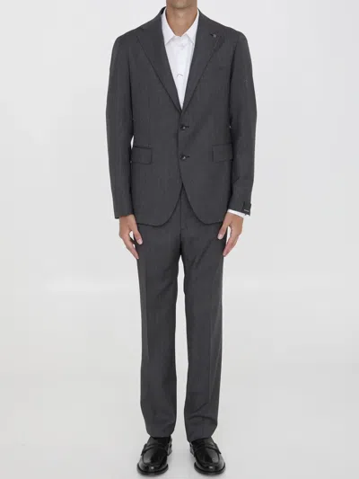 Tagliatore Two-piece Suit In Virgin Wool In Gray