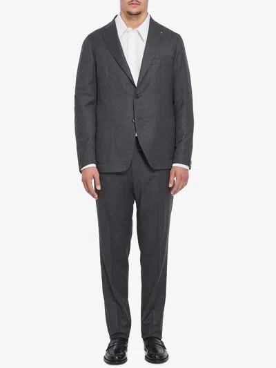TAGLIATORE SINGLEBREASTED SUIT IN WOOL AND SILK