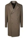 Tagliatore Double-breasted Notched-lapel Coat In Brown