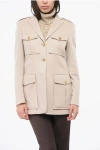 Tagliatore Utility Cashmere Blazer With Golden-effect Buttons