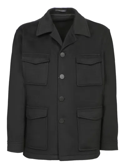 Tagliatore Milton Black Cashmere Overshirt