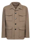 Tagliatore Utility Jacket With Classic Collar And Multiple Pockets In Brown