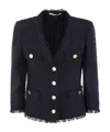 Tagliatore 'beverly' Blue Jacket With Metal Buttons In Black