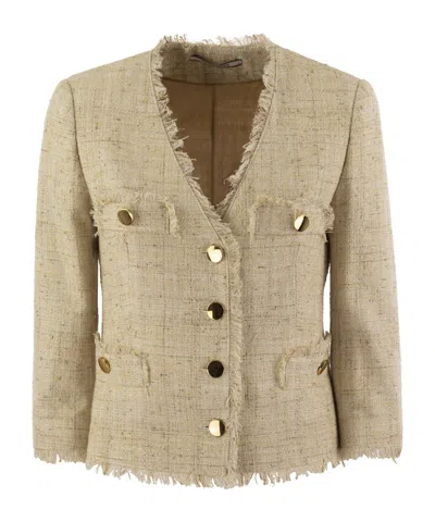 TAGLIATORE TAGLIATORE DHARMA PAPYRUS EFFECT JACKET