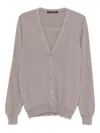 Tagliatore V-neck Buttoned Cardigan In Gray