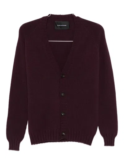Tagliatore Kieran Cardigan In Bordeaux Wool In Purple