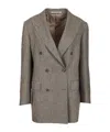 Tagliatore Tailored Double-breasted Wool Jacket In Gray