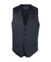 Tagliatore Button-fastening Sleeveless Waistcoat In Black