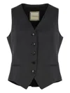 Tagliatore Gilet In Wool Mix In Black