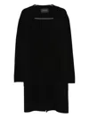 Tagliatore V-neck Wool Coat In Black