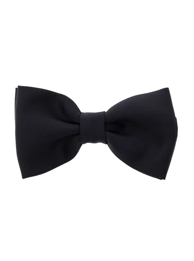 TAGLIATORE VELA BLUE PRE-TIED BOW TIE WITH HOOK FASTENING IN SATIN MAN