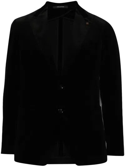 Tagliatore Velvet Blazer In 黑色
