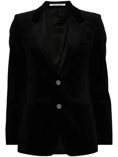 Tagliatore Velvet Blazer In Black