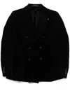 Tagliatore Wool Double Breasted Jacket With Notch Lapel In Black