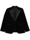 Tagliatore Peak-lapel Single-breasted Blazer In Black