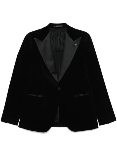 Tagliatore Velvet Blazer In Black