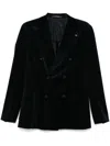 Tagliatore Velvet Blazer In Blau