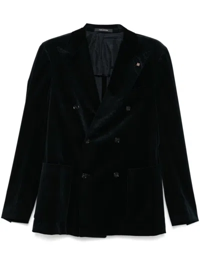 Tagliatore Velvet Blazer In Blau