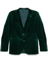 Tagliatore Velvet Blazer In Green