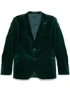 Tagliatore Velvet Blazer In Green