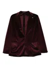 Tagliatore Velvet Blazer In Purple