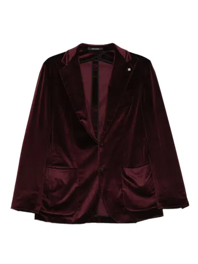Tagliatore Velvet Blazer In Purple