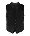 Tagliatore Velvet Button-front Vest In Black