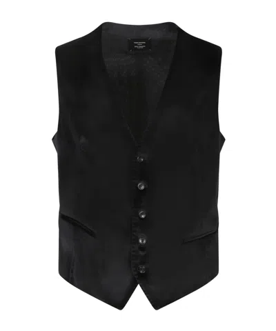 TAGLIATORE TAGLIATORE VELVET BUTTON-FRONT VEST