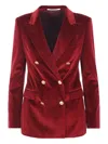 Tagliatore Velvet Double-breasted Jacket In Black