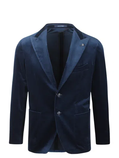 Tagliatore Velvet Jacket In Blue