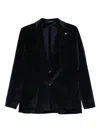 Tagliatore Velvet Patch-pocket Blazer In Blue