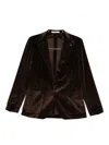 Tagliatore Velvet Patch-pocket Blazer In Brown