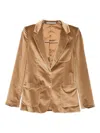 Tagliatore Velvet Patch-pocket Blazer In Brown