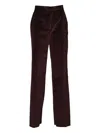 Tagliatore Straight-leg Trousers With High Waist And Subtle Sheen In Brown