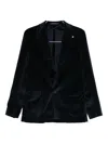 Tagliatore Velvet Two-button Jacket In Black