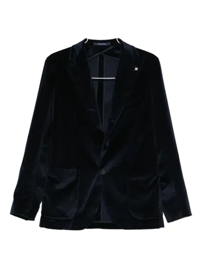Tagliatore Velvet Two-button Jacket In Black